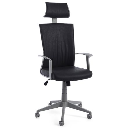 Office Chair in Polyester with Wheels, Armrests and Headrest - Rambey Viadurini