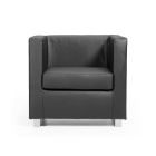 Square Tub Armchair Upholstered in Leather Made in Italy - Torch Viadurini