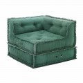 Corner Chaise Longue armchair in Gray, Green or Blue Cotton - Fiber