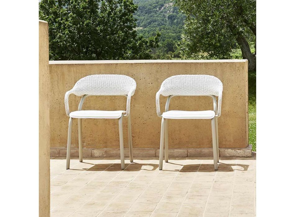 Outdoor Armchair with Seat Cushion Made in Italy - Noss by Varaschin Viadurini