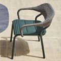 Outdoor Armchair with Seat Cushion Made in Italy - Noss by Varaschin