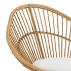 Outdoor and Indoor Armchair in Rattan and Cotton Cushion - Ecrire Viadurini