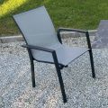 Stackable Outdoor Chair in Aluminum and Textilene - Mira