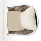 Outdoor armchair in aluminum and hand-woven Olefil fabric - Reda Viadurini