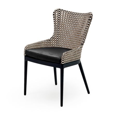 Outdoor Armchair in Aluminum, Weaving with Synthetic Fiber Made in Italy - Enya Viadurini