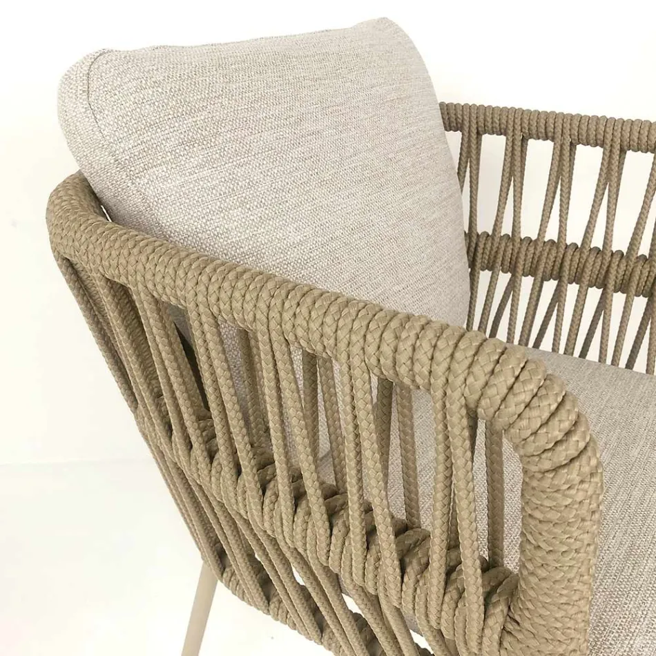 Cliff Talenti outdoor armchair in rope and fabric by Palomba Viadurini