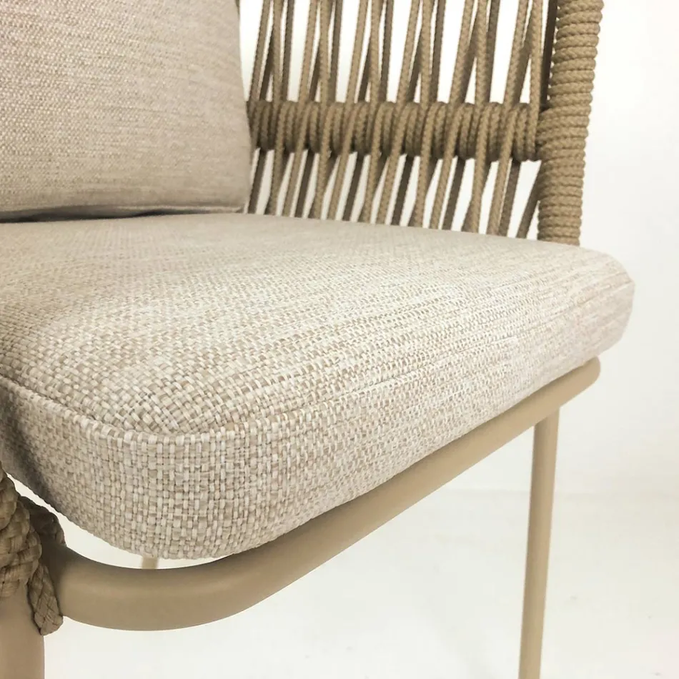 Cliff Talenti outdoor armchair in rope and fabric by Palomba Viadurini