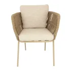 Cliff Talenti outdoor armchair in rope and fabric by Palomba Viadurini