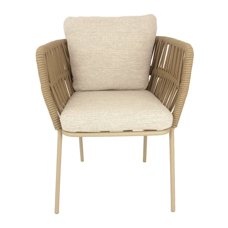 Cliff Talenti outdoor armchair in rope and fabric by Palomba Viadurini