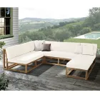 Natural Teak Outdoor Armchair and Cushions - Circe Viadurini