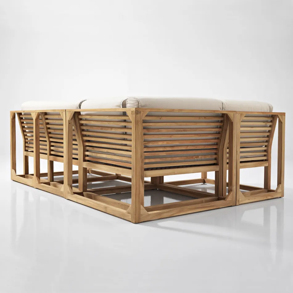 Natural Teak Outdoor Armchair and Cushions - Circe Viadurini
