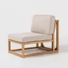 Outdoor Armchair in Natural Teak and Cushions - Circe Viadurini