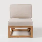 Outdoor Armchair in Natural Teak and Cushions - Circe Viadurini