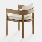 Outdoor Armchair in Fabric and Wooden Frame Made in Italy - Briga Viadurini