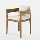 Outdoor Armchair in Fabric and Wooden Frame Made in Italy - Briga Viadurini