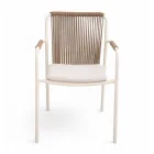 Outdoor Armchair Made of Beige Aluminum and Terra Rope - Luxe Viadurini
