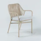 Garden Chair in Aluminum and Rope Weave - Asteria Viadurini