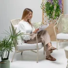 Garden Chair in Aluminum and Rope Weave - Asteria Viadurini