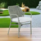 Garden Chair in Aluminum and Rope Weave - Asteria Viadurini
