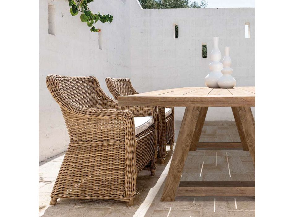 Garden armchair in synthetic fiber weaving Made in Italy - Tillie Viadurini