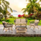 Garden Armchair in Natural Rattan with Cushions Included - Catelyn Viadurini