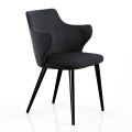Elegant Living Room Armchair in Colored Fabric and Black Metal - Duchess