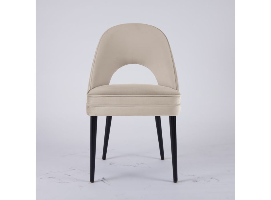 Living room armchair in different fabrics with wooden shell - Edgar Viadurini