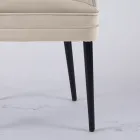 Living room armchair in different fabrics with wooden shell - Edgar Viadurini