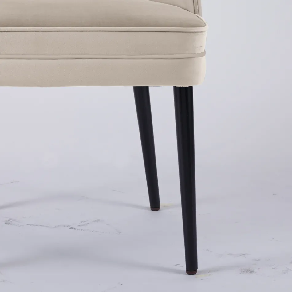 Living room armchair in different fabrics with wooden shell - Edgar Viadurini