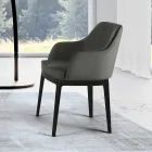 Living room armchair in different fabrics and solid wood Made in Italy - Evy Viadurini