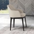 Living room armchair in different fabrics and solid wood Made in Italy - Evy Viadurini