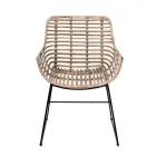 Living room armchair in Kubù Rattan and Iron Structure - Slide Viadurini