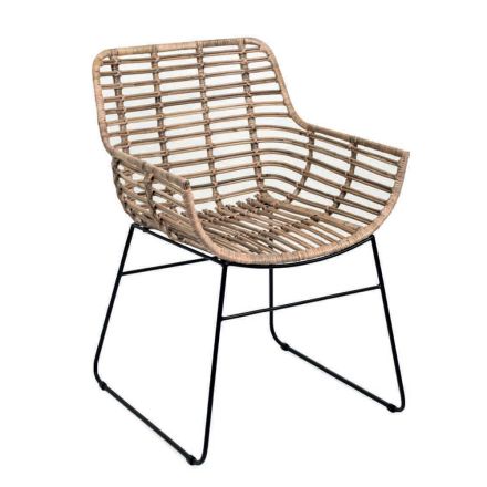 Living room armchair in Kubù Rattan and Iron Structure - Slide Viadurini