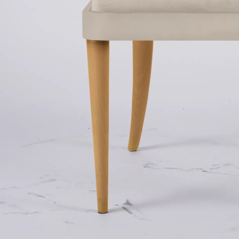 Living Room Armchair in Fabric and Solid Wood Made in Italy - Jordi Viadurini