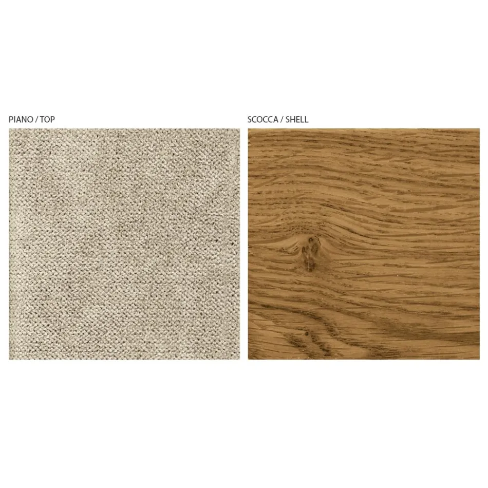 Living Room Armchair in Fabric and Solid Wood Made in Italy - Jordi Viadurini