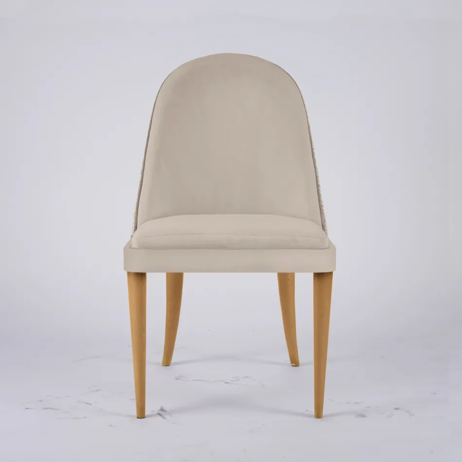 Living Room Armchair in Fabric and Solid Wood Made in Italy - Jordi Viadurini
