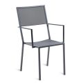 Stackable Outdoor Armchair with Iron Structure Made in Italy - Woody