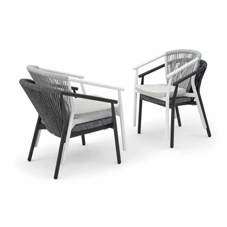 Stackable Garden Armchair Aluminum and Fabric - Smart By Varaschin Viadurini