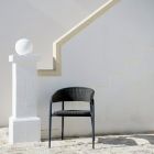 Armchair in Aluminum and Woven WaProLace Fiber Made in Italy - Marissa Viadurini