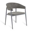 Armchair in Aluminum and Woven WaProLace Fiber Made in Italy - Marissa
