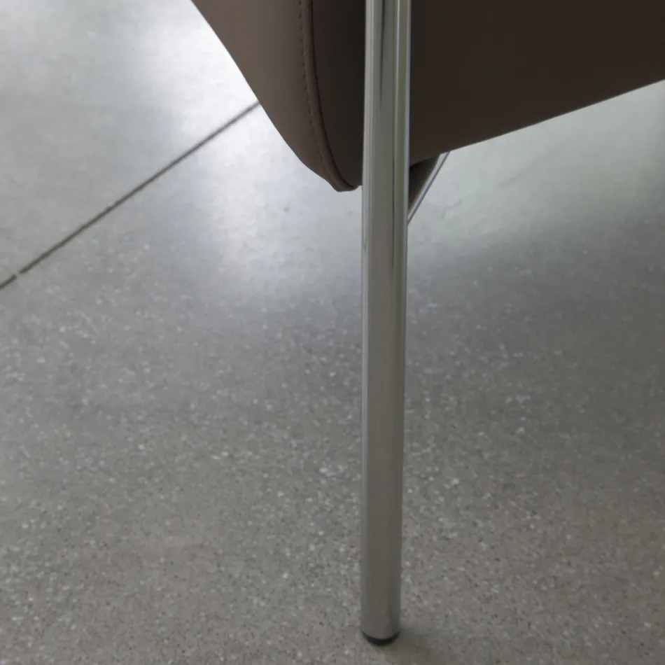 Metal armchair and eco-leather seat Made in Italy - Mint Viadurini