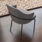 Metal armchair and seat in recycled fabric Made in Italy - Sage Viadurini