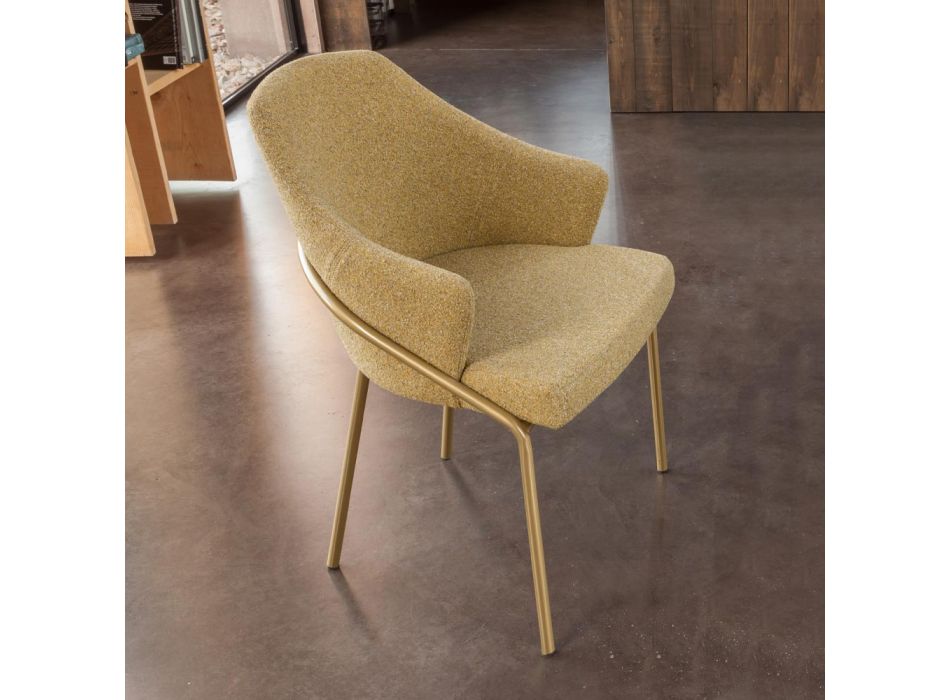 Metal armchair and seat in recycled fabric Made in Italy - Sage Viadurini