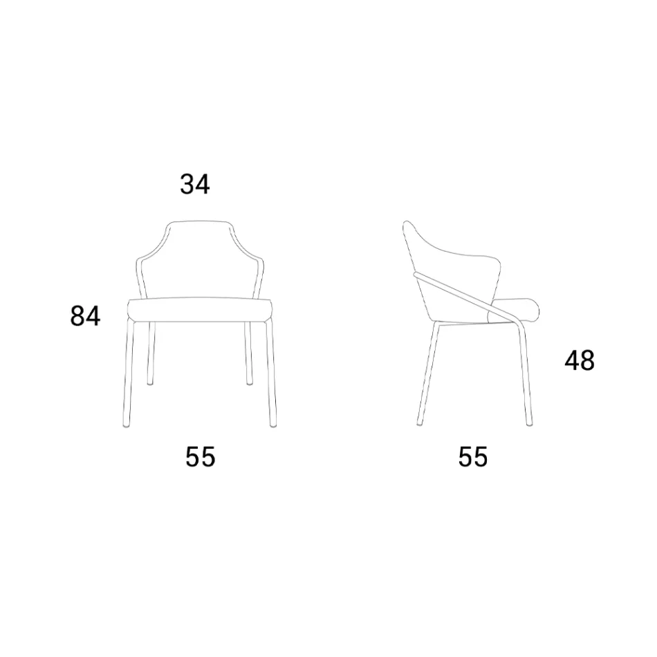 Metal armchair and seat in recycled fabric Made in Italy - Sage Viadurini