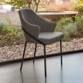 Metal armchair and seat in recycled fabric Made in Italy - Sage