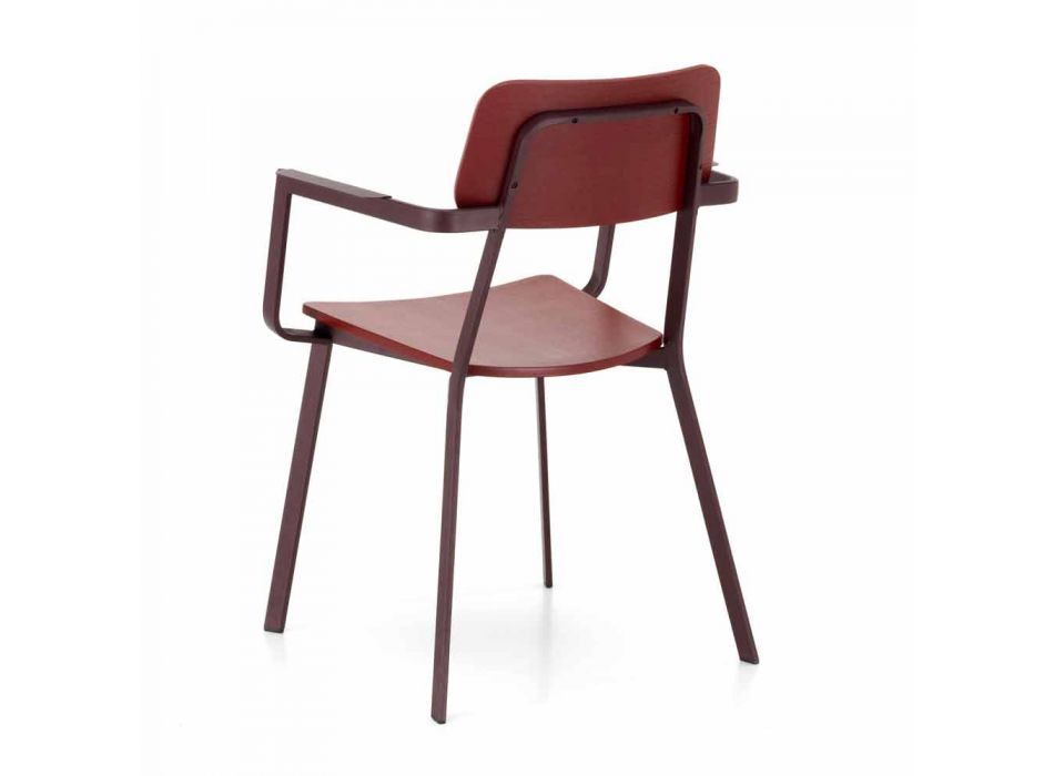 Modern design armchair in wood and metal, Elmas Viadurini