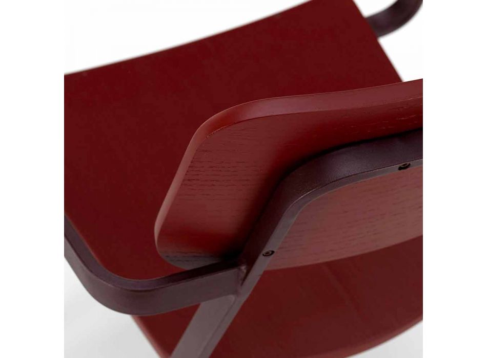 Modern design armchair in wood and metal, Elmas Viadurini