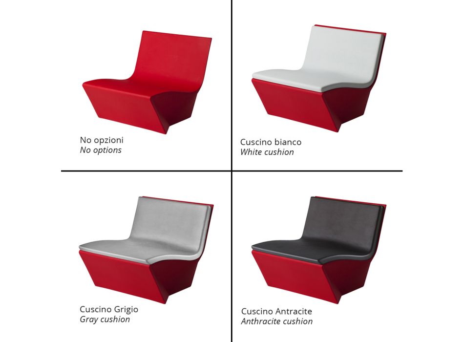 Modern design lounge armchair Slide Kami Ichi, produced in Italy Viadurini