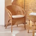 Outdoor Wicker Armchair with Seat Cushion - Nathaniel