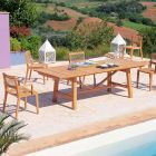 Outdoor Armchair in Teak and WaProLace Made in Italy with Cushion - Oracle Viadurini